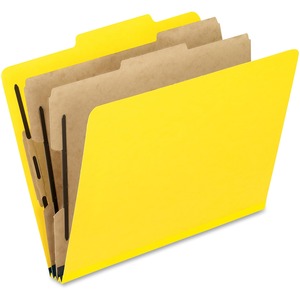 Pendaflex PressGuard Classification Folder - Letter - 8.5" x 11" - 2/5 Tab Cut - 2 Divider - 2" Expansion - 2 Fastener - 2" Capacity - 10 / Box - 20pt. - Yellow