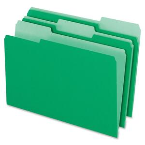 Esselte Pendaflex Two-Tone Color File Folder - Legal - 8.5" x 14" - 1/3 Tab Cut - 100 / Box - 11pt. - Light Green