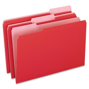 Esselte Pendaflex Two-Tone Color File Folder - Legal - 8.5" x 14" - 1/3 Tab Cut - 100 / Box - 11pt. - Red