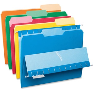 Esselte Pendaflex Interior File Folder - Letter - 8.5" x 11" - 1/3 Tab Cut - 100 / Box - Assorted