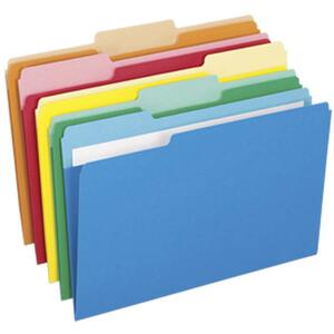 Esselte Pendaflex Pocket Folder - Legal - 8.5" x 14" - 1/3 Tab Cut - 25 / Box - 11pt. - Assorted