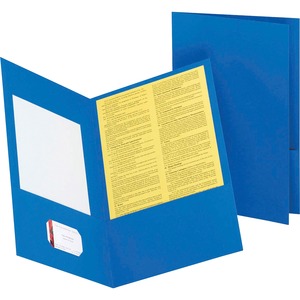 Esselte Double Pocket Leatherine Portfolio - Legal - 8.5" x 14" - 150 Sheet Capacity - 25 / Box - Light Blue