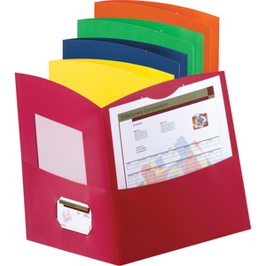 Esselte Contour Two Pocket Folder - Letter - 8.5" x 11" - 150 Sheet Capacity - 25 / Box - Assorted