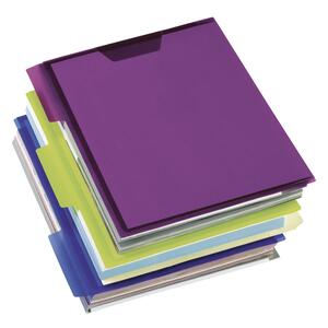 Esselte Pendaflex Pilesmart View Folder - Letter - 8.5" x 11" - 1/3 Tab Cut - 75 Sheet - 6 / Pack - Royal Blue, Purple, Lime