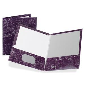 Esselte Marble Laminated Portfolio - 8.5" x 11" - Letter - 25 / Box - Deep Purple