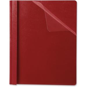 Esselte Deluxe Clear Front Report Cover - Letter - 8.5" x 11" - 0.5" Capacity - 25 / Box - Red