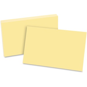 Esselte Colored Blank Index Card - 5" x 8" - 100 x Card - Canary