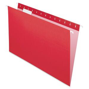Esselte Pendaflex Essentials Hanging Folder - Legal - 8.5" x 14" - 1/5 Tab Cut - 25 / Box - Red