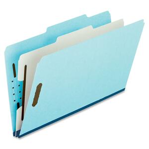 Esselte Pressboard Partition Folder - Legal - 8.5" x 14" - 1 Divider - 1" Expansion - 2 Fastener - 10 / Box - 25pt. - Blue, Gray