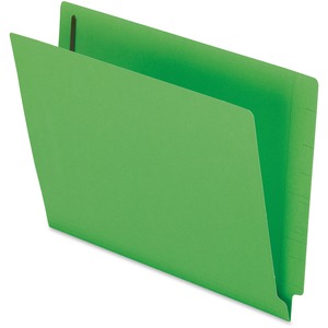 Esselte Colored End Tab Folder with Fastener - Letter - 8.5" x 11" - Straight Tab Cut - 2 Fastener - 2" Capacity - 50 / Box - 11pt. - Green