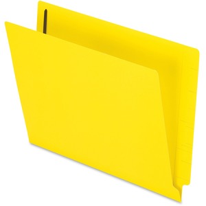 Esselte Colored End Tab Folder with Fastener - Letter - 8.5" x 11" - Straight Tab Cut - 0.75" Expansion - 2 Fastener - 2" Capacity - 50 / Box - 11pt. - Yellow