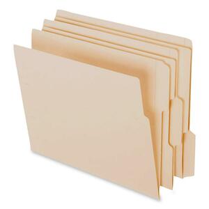 Esselte Pendaflex End Tab Folder - Letter - 8.5" x 11" - 1/3 Tab Cut - 0.75" Expansion - 100 / Box - 11pt. - Manila