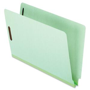 Esselte Pressboard End Tab Expansion Folder - Letter - 8.5" x 11" - Straight Tab Cut - 1" Expansion - 2 Fastener - 25 / Box - 25pt. - Green