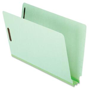 Esselte Pressboard End Tab Expansion Folder - Legal - 8.5" x 14" - Straight Tab Cut - 2" Expansion - 2 Fastener - 25 / Box - 25pt. - Green