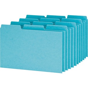 Esselte Pressboard Filing Index Card Guide - Blank - 3 Tab(s)/Set - 6" x 4" - 100 / Box - Blue Divider