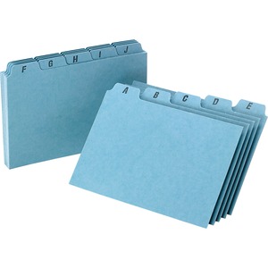 Esselte Self-Tab Style Index Card Guide - Printed A to Z - 5 Tab(s)/Set - 6" x 4" - 1 Set - Blue Divider