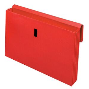 GLOBE-WEIS Colored Expanding Wallet with Flap - 3.5" Expansion - 8.5" x 14" - Legal - 1 Each - Red
