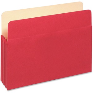 GLOBE-WEIS Colored Expanding File Pocket - 3.5" Expansion - 9.5" x 11.75" - 1 Each - Red