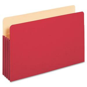 GLOBE-WEIS Colored Expansion File Folder - 5.25" Expansion - 1 Each - Red