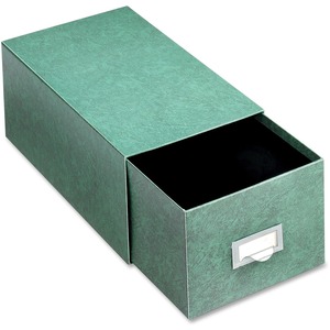 GLOBE-WEIS Heavy duty Index Card Storage Drawer - Internal Dimension 5" Height x 8" Width x 14.5" Depth - Fiberboard - Green