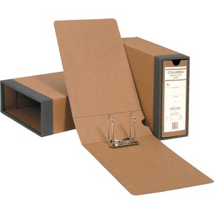 Globe-Weis Columbia Binding Case - External Dimensions 3.87" Height x 2.5" Width x 13" Depth - Fiberboard, Kraft - Brown