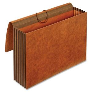 GLOBE-WEIS Rip-proof Heavy-Duty Wallet - Legal - 8.5" x 14" - 5.25" Expansion - 1 Each - 24pt. - Brown