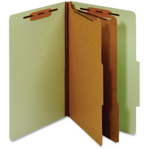 GLOBE-WEIS Classification Folder With Divider - Legal - 8.5" x 14" - 2 Divider - 1" Capacity - 1 Each - 25pt. - Green