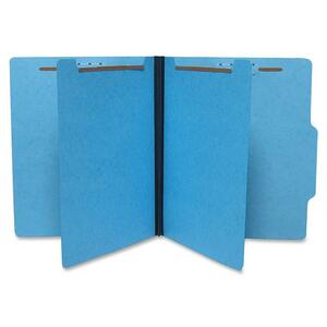 Gussco Top Tab Six-Part Folder - Letter - 8.5" x 11" - 2 Divider - 1" Expansion - 6 Fastener - 1" Capacity - 1 Each - 15pt. - Blue