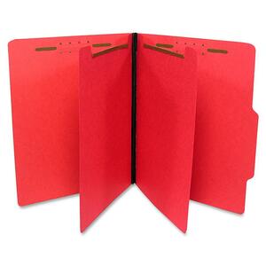 Gussco Top Tab Six-Part Folder - Letter - 8.5" x 11" - 2 Divider - 1" Expansion - 6 Fastener - 1" Capacity - 1 Each - 15pt. - Red
