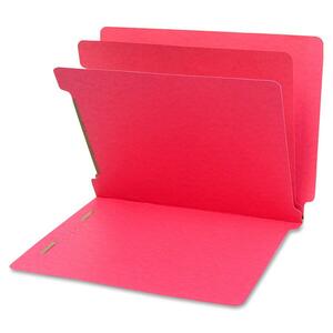 Gussco 6 Part Letter Folder With End Tab - Letter - 8.5" x 11" - 1" Expansion - 2 Fastener - 1" Capacity - 1 Each - 15pt. - Red