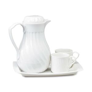 Hormel Connoisserve Insulated White Swirl Carafe Set - 40 oz - Polyurethane - White