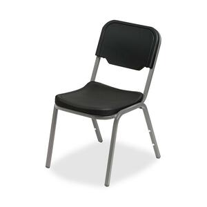 Iceberg Rough 'N' Ready Stack Chair - Steel Black Frame - Polyethylene Seat