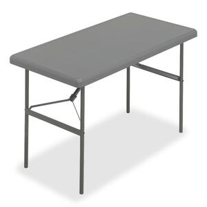 Iceberg Indestruc Table Too Folding Table - Rectangle - 24" x 48" x 29" - Steel, Polyethylene - Gray Leg, Charcoal Top