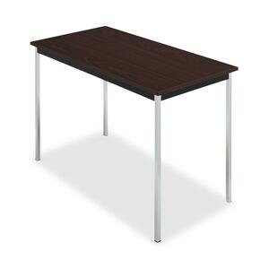 Iceberg OfficeWorks Utility Table - Rectangle - 24" x 48" x 29" - Mahogany, Black