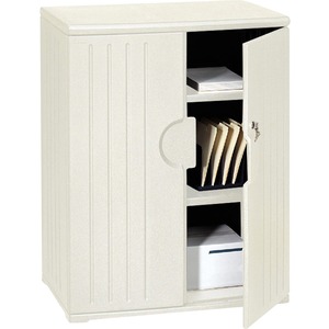 Iceberg Officeworks Storage Cabinet - 36" x 22" x 46" - Polyethylene, Resinite - 2 x Shelf(ves) - Security Lock, Scratch-resistant, Dent-proof, Chemical Resistant - Platinum