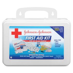 Johnson&Johnson Office/Worksite First Aid Kit - 158 x Piece(s) For 25 x Individual(s) - 3" x 10.5" x 7" - Plastic Case