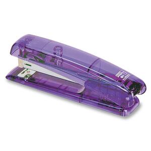 CLI Clear Full Strip Stapler - Desktop Stapler - 20 Sheets Capacity - 210 Staple Capacity - 1/4" Staple Size - Purple