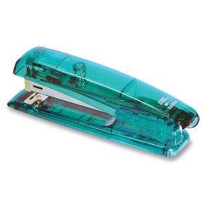 CLI Clear Full Strip Stapler - Desktop Stapler - 20 Sheets Capacity - 210 Staple Capacity - 1/4" Staple Size - Teal