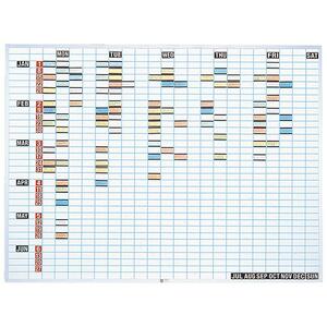Magna Visual Magnetic Work Plan Kit - 48" x 36" - White