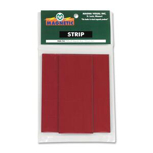 Magna Visual Magnetic Write-on/Wipe-off Strips - Rectangle - 0.88" x 2" - Magnet - Red