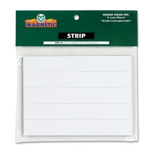 Magna Visual Magnetic Write-on/Wipe-off Strips - Rectangle - 0.88" x 6" - Magnet - White