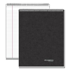 Mead Top Bound Legal Ruled Action Planner - 8.5" x 11" - Linen, Paper - Black