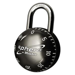 Master Lock Sphero Smooth Spin Combination Padlock - Steel Shackle - Black
