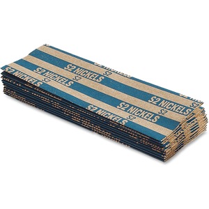 MMF Flat Coin Wrap - 1000 Wrap(s) - Kraft - Blue