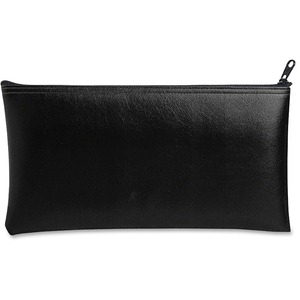MMF Zipper Top Wallet Bag - Wallet Bag - 11" x 6" - 16mil Thickness - Vinyl - 1 Each - Black