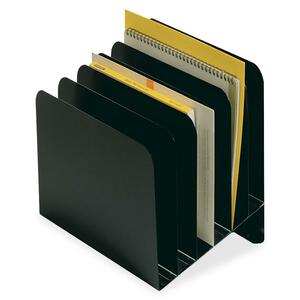 MMF Steelmaster 264S6BLA Slanted Vertical File Organizer - 12" x 11" x 9.25" - 6 Compartment(s) - Steel - Black