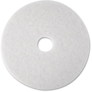 3M Super Polish Pad - 12" Diameter - 5 / Carton - Polyester Fiber - White