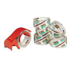 Scotch Scotch Mailing and Storage Tape with Dispenser - 1.88" Width x 164ft Length - Acrylic - Non-yellowing - Dispenser Included - 6 / Pack - Clear