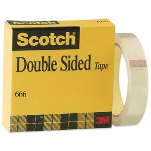 3M Scotch Double-Coated Tape with Liner - 1" Width x 36yd Length - 3" Core - Removable - 1 Roll - Clear