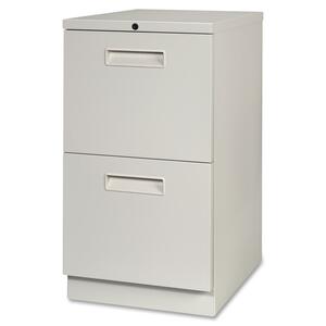 Maxon Steel Full Height Pedestal - 14.31" x 19.62" x 28" - Steel - 2 x File Drawer(s) - Security Lock - Gray